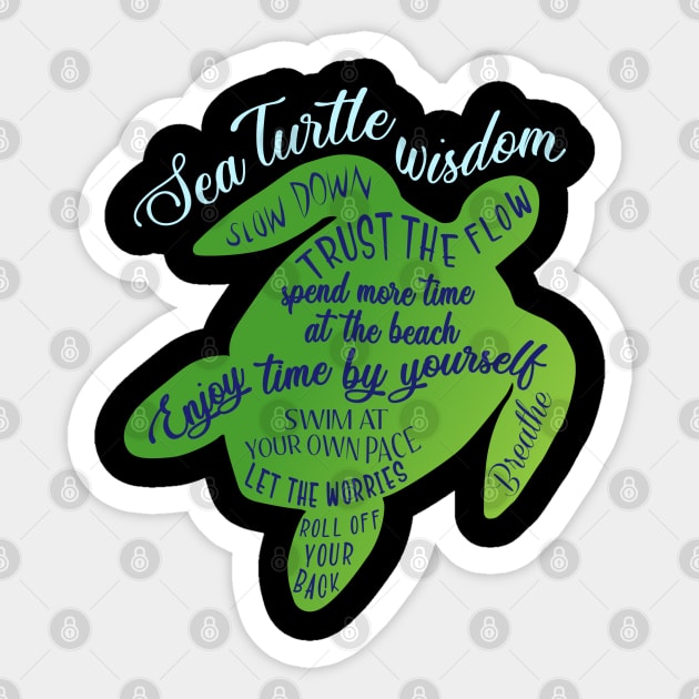 Sea Turtle Wisdom Sticker by T-Shirt.CONCEPTS